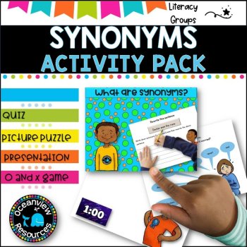 Antonyms and Synonyms Activity Bundle- Worksheets, Presentations, Games, image 2