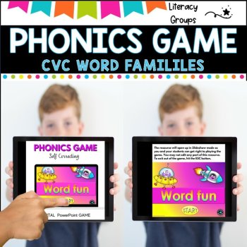 PHONICS GAME l CVC word families l PowerPoint Game and worksheets, image 2