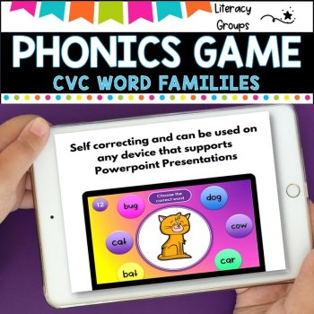 PHONICS GAME l CVC word families l PowerPoint Game and worksheets, image 3