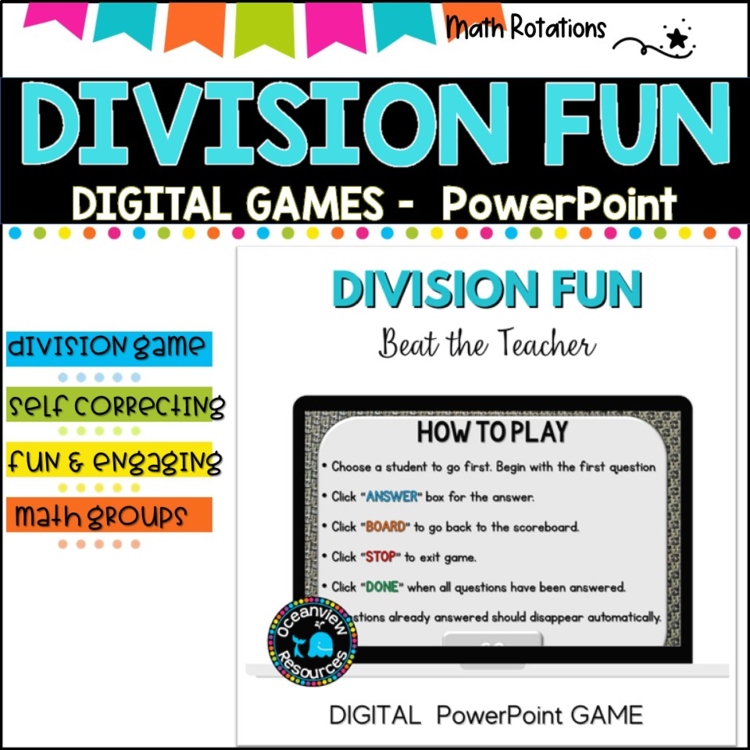 DIVISION GAMES 2 - 12 x tables l PowerPoint Game l BEAT THE TEACHER l