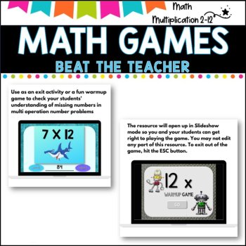multiplication games 2 - 12 x tables l PowerPoint Game l BEAT THE TEACHER, image 3