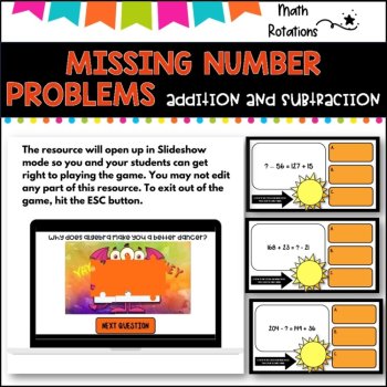 ADDITION AND SUBTRACTION BALANCING l PowerPoint Game l with worksheets, image 2