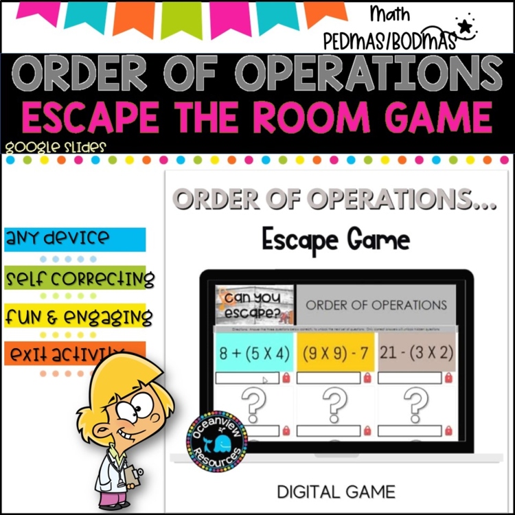 ESCAPE GAME l ORDER OF OPERATIONS l Google Classrooms