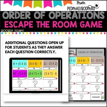 ESCAPE GAME l ORDER OF OPERATIONS l Google Classrooms, image 2