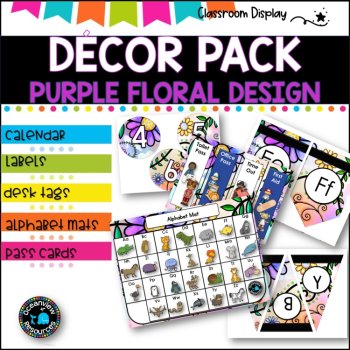 MASSIVE DECOR SET  Classroom Labels and Signs Pack  CALMING BLUE FLOWERS, image 4