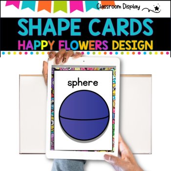 SHAPES POSTERS I 2D, 3D and Nets of Shapes l Classroom Decor I SMILEY FLOWERS, image 3