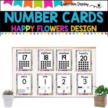 NUMBER POSTERS with ten frames l Classroom Decor l SMILEY FACES DESIGN, image 2
