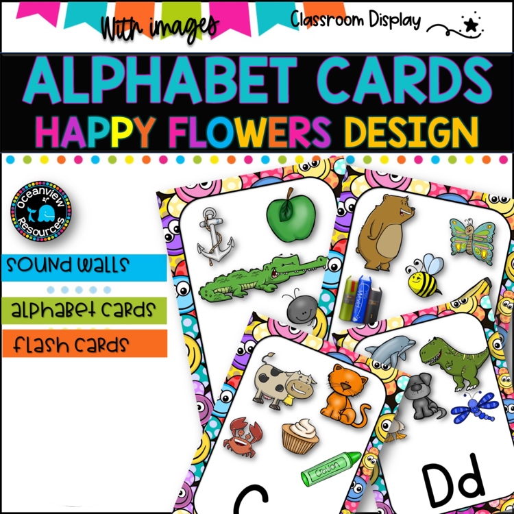 ALPHABET POSTERS with Pictures l DECOR l  SMILEY FACES DESIGN