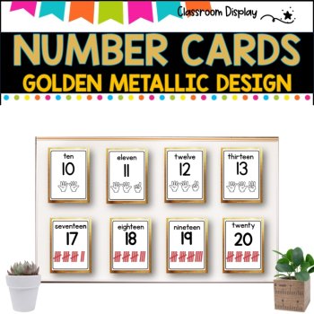 NUMBER POSTERS with ten frames- Classroom Decor - GOLDEN DESIGN, image 2