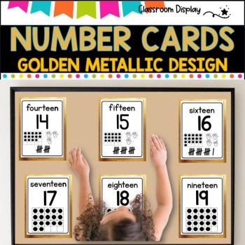 NUMBER POSTERS with ten frames- Classroom Decor - GOLDEN DESIGN, image 4