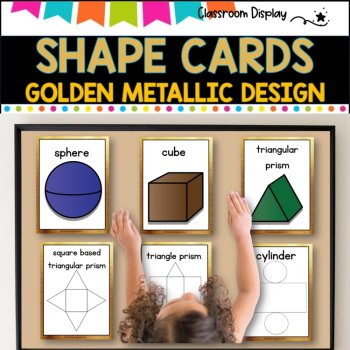 SHAPES POSTERS I 2D, 3D and Nets of Shapes l Classroom Decor I GOLDEN DESIGN, image 4
