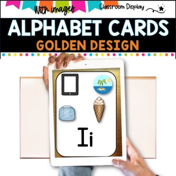 ALPHABET POSTERS with Pictures l DECOR l  GOLDEN METALLIC DESIGN, image 3