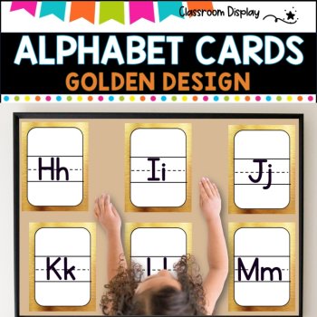 ALPHABET POSTERS without Pictures l DECOR l GOLDEN METALLIC DESIGN, image 4
