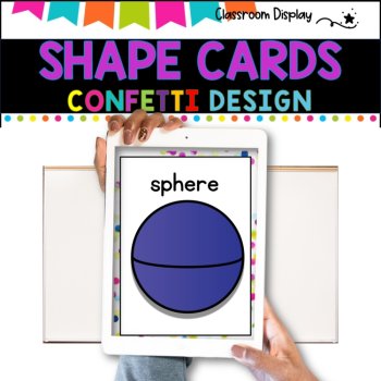 SHAPES POSTERS I 2D, 3D and Nets of Shapes l Classroom Decor I CONFETTI DESIGN, image 3