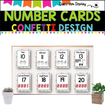 NUMBER POSTERS with ten frames l Classroom Decor l CONFETTI DESIGN, image 2
