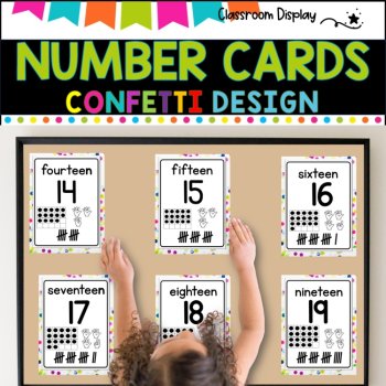 NUMBER POSTERS with ten frames l Classroom Decor l CONFETTI DESIGN, image 4