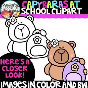 Capybara School Clipart | Capybara School clipart for worksheets, image 4