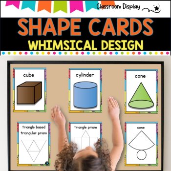 SHAPES POSTERS I 2D, 3D and Nets of Shapes l Classroom Decor I WHIMSICAL DESIGN, image 4