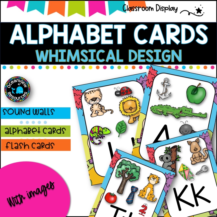 ALPHABET POSTERS with Pictures l DECOR l  WHIMSICAL DESIGN