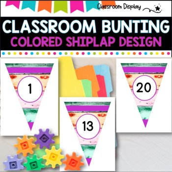 Alphabet and Number Bunting I DECOR PACK I COLORED SHIPLAP, image 3