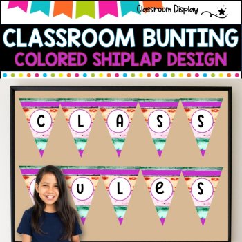 Alphabet and Number Bunting I DECOR PACK I COLORED SHIPLAP, image 4