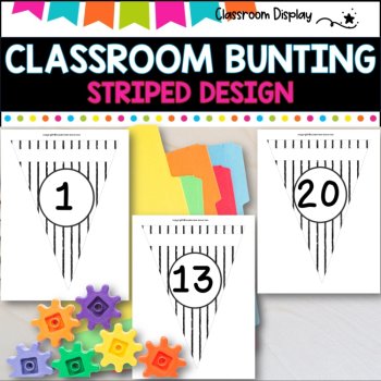Alphabet and Number Bunting I Decor Pack I STRIPED I DECOR PACK, image 3