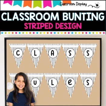 Alphabet and Number Bunting I Decor Pack I STRIPED I DECOR PACK, image 4