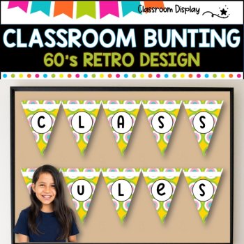 Alphabet and Number Bunting I Decor Pack I 60's RETRO I DECOR PACK, image 4