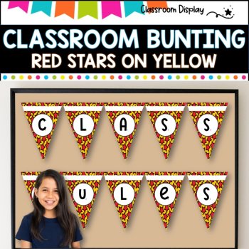 Alphabet and Number Bunting I Decor Pack I RED STARS I DECOR PACK, image 4