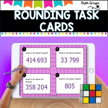 Rounding l tens through to hundred thousands l task cards l print and go, image 2
