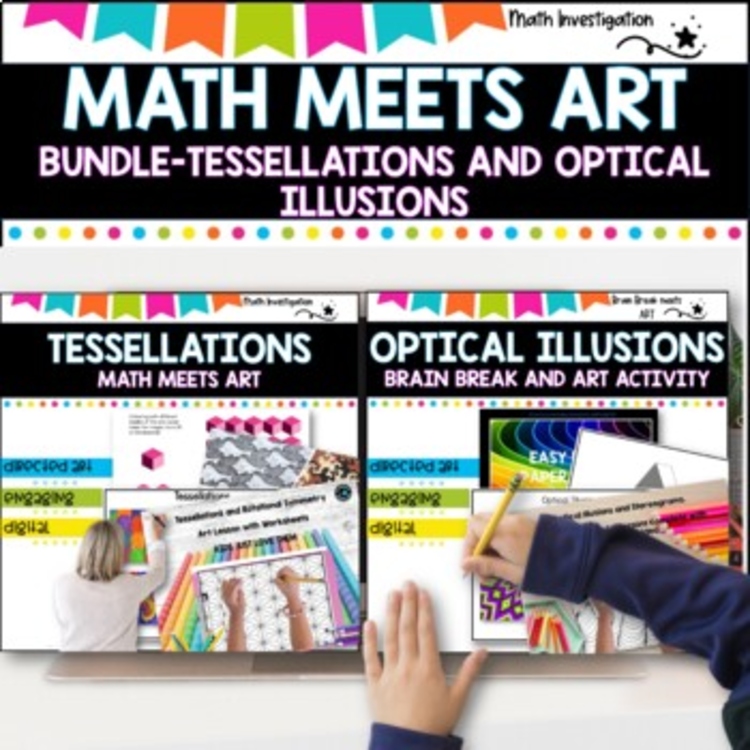 Tessellations Project and Optical Illusions- Op-art BUNDLE elementary math