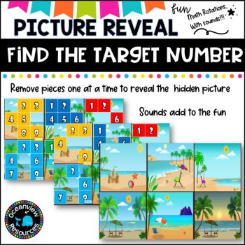 Reach the Number Target- puzzle reveal game- POWERPOINT GAME, image 4