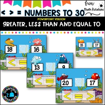 Equal to, greater and less than numbers to 30 POWERPOINT version, image 2