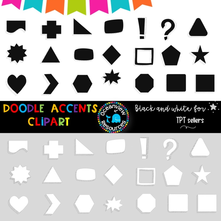 Doodle Accents Hatched design SET 1 for TPT Sellers