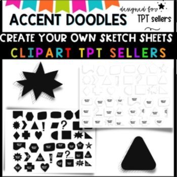 Doodle Accents Hatched design SET 1 for TPT Sellers, image 2