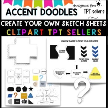 Doodle Accents Hatched design SET 1 for TPT Sellers, image 3
