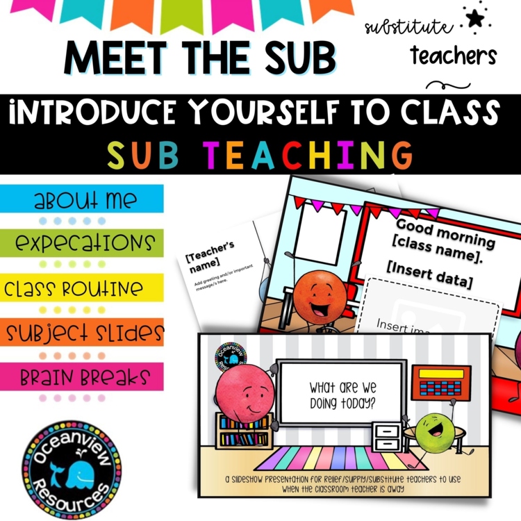 Meet the Substitute/Relief Teacher-Editable Powerpoint