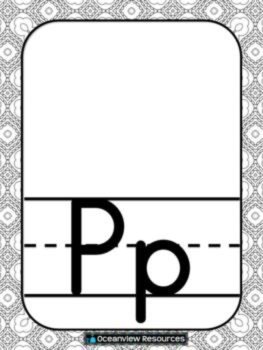 Alphabet Posters -MOSAIC DESIGN PATTERN black and white, image 3