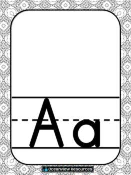 Alphabet Posters -MOSAIC DESIGN PATTERN black and white, image 4
