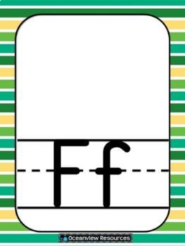 Alphabet Posters - GREEN CANDY STRIPES, image 2