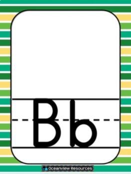 Alphabet Posters - GREEN CANDY STRIPES, image 3