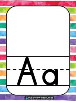 Alphabet Posters - RAINBOW STRIPED BACKGROUNDS, image 3