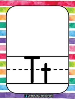 Alphabet Posters - RAINBOW STRIPED BACKGROUNDS, image 4