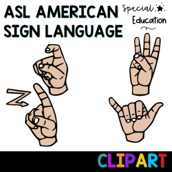 ASL Sign language clipart Alphabet and numbers 0-9, image 3