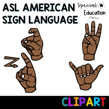 ASL Sign language clipart Alphabet and numbers 0-9, image 4