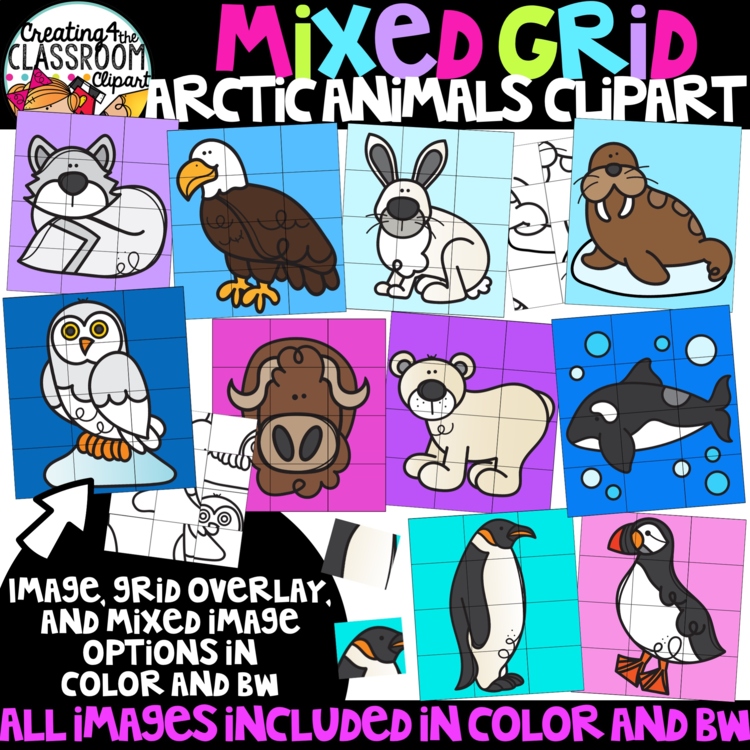 Arctic Animals Puzzle Clipart: Mystery Picture Clipart