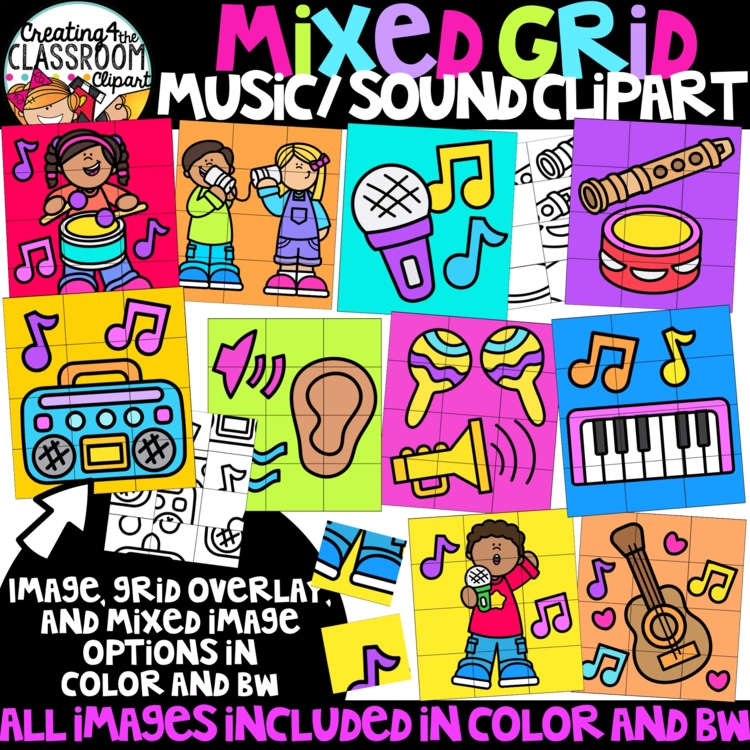 Music and Sound Puzzle Clipart: Mystery Picture Clipart