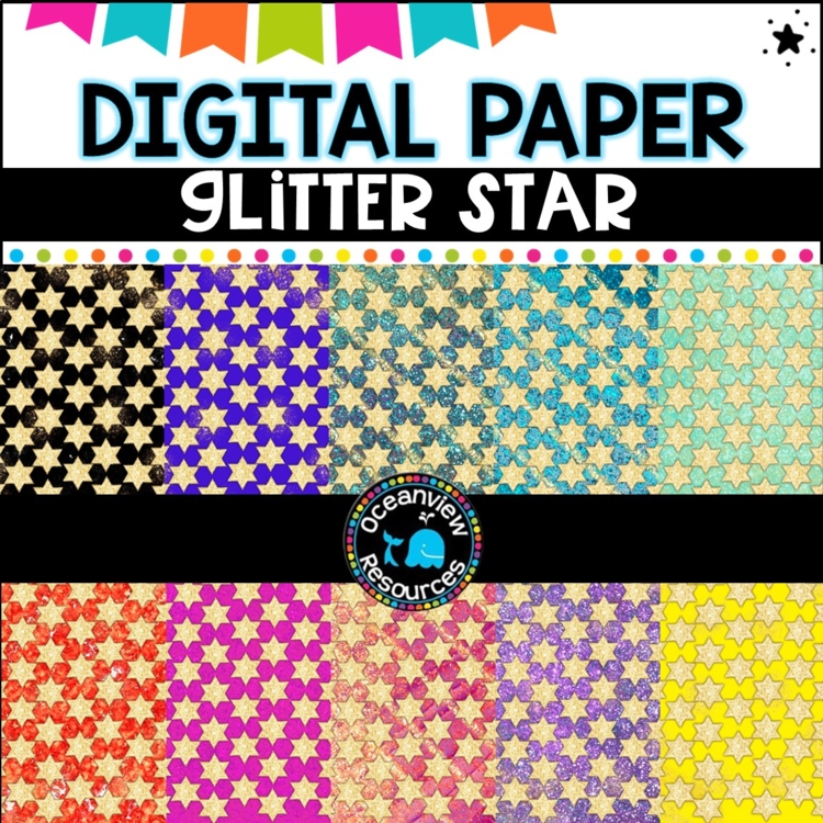 Glitter star papers