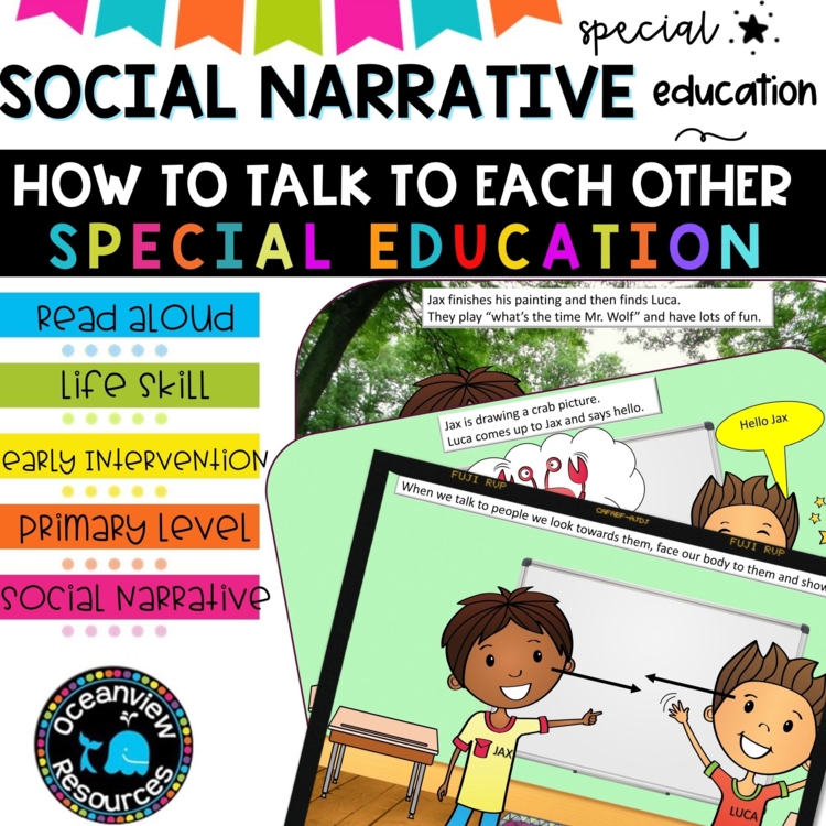 Social Narrative-TALKING TO EACH OTHER 2 male characters SPED (A Social Story)
