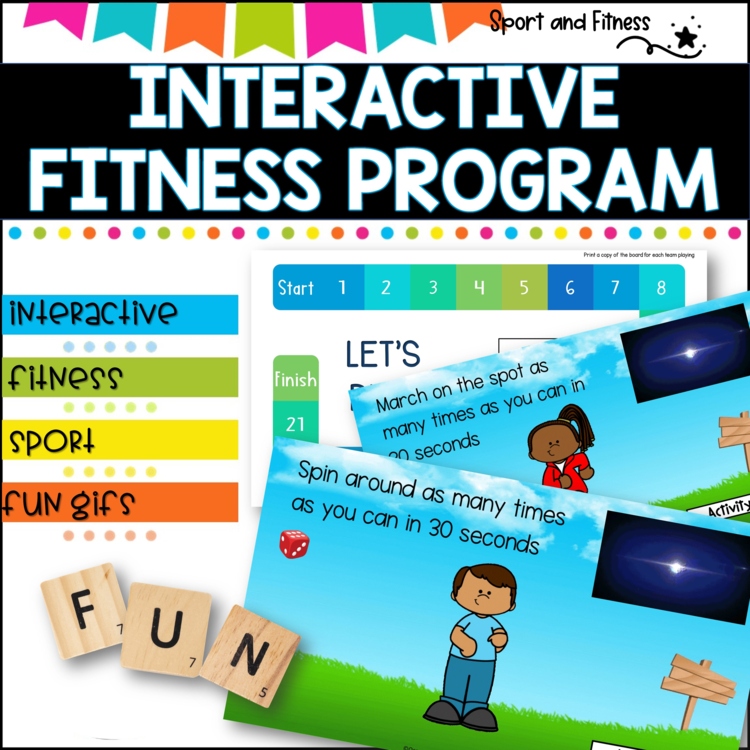 Interactive Fitness Powerpoint Game- Have fun, and get fit